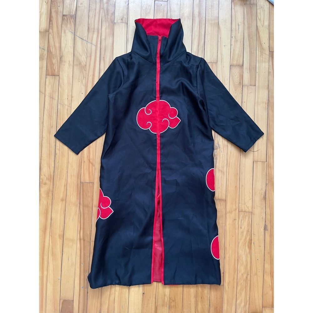 Akatsuki Robe Anime Cosplay Black Red Cloud Cloak